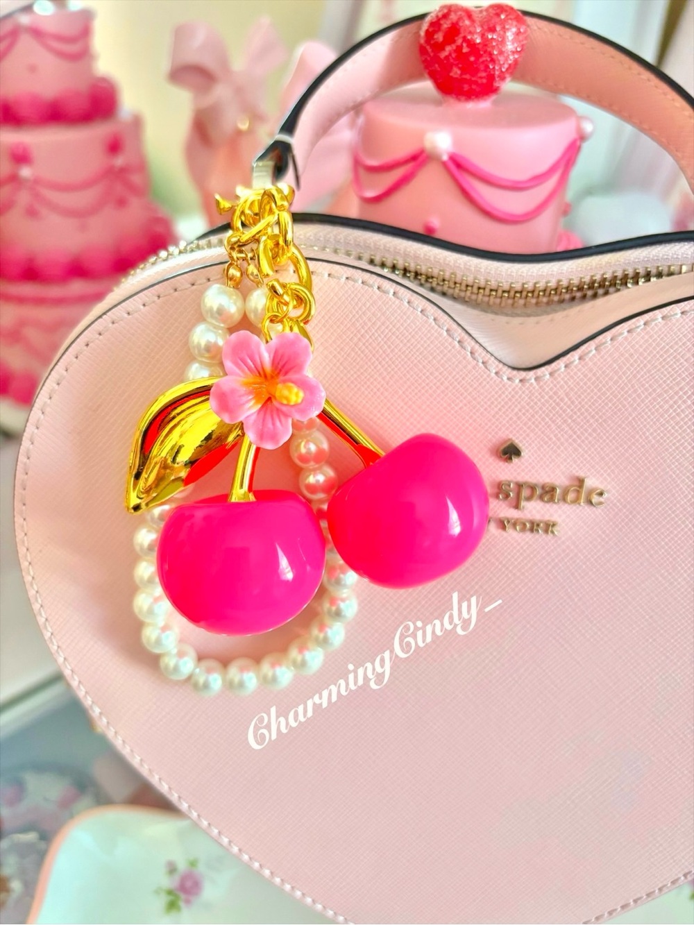 Cherry bag charm